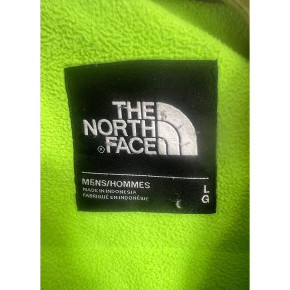 The North Face Mens HyVent Jacket Grey Lime Green Fleece Lined L Large Pit Zips